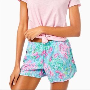 NWOT Lilly Pulitzer Luxletic Athletic Active Shorts Size L Ocean Trail Print